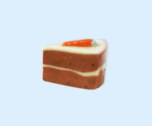 Load image into Gallery viewer, hand made porcelain pin slice of carrot cake
