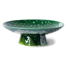 Load image into Gallery viewer, hand glazed green cake stand

